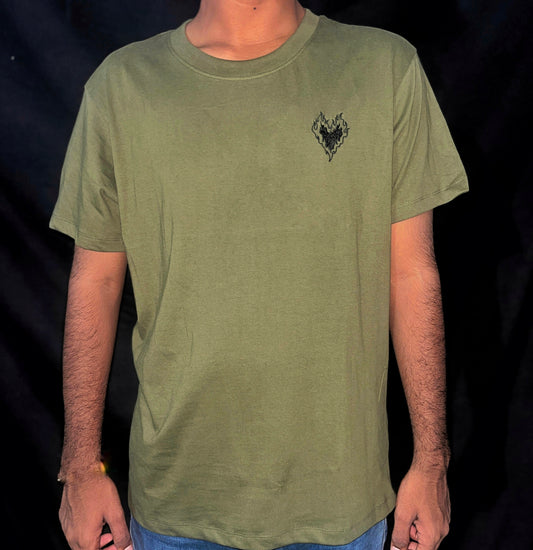 EMBROIDERY TSHIRT - OLIVE GREEN - UNISEX