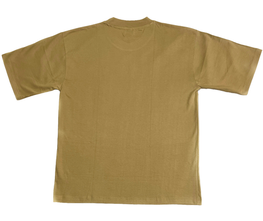 Oversized Tshirt - front print - taupe colour - unisex