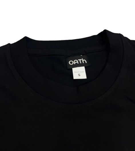 Oversized t-shirt - front bottum printed - black -unisex