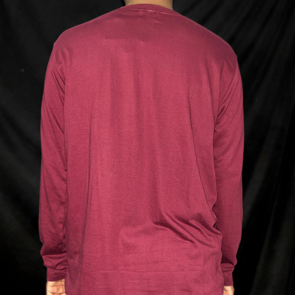 EMBROIDERY FULLHANDS TSHIRT - MAROON - UNISEX