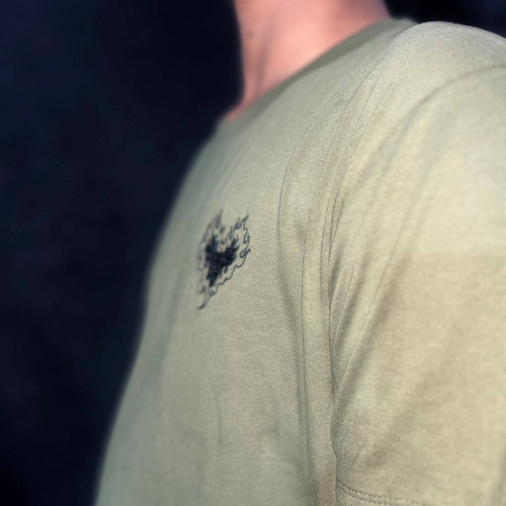 EMBROIDERY TSHIRT - OLIVE GREEN - UNISEX