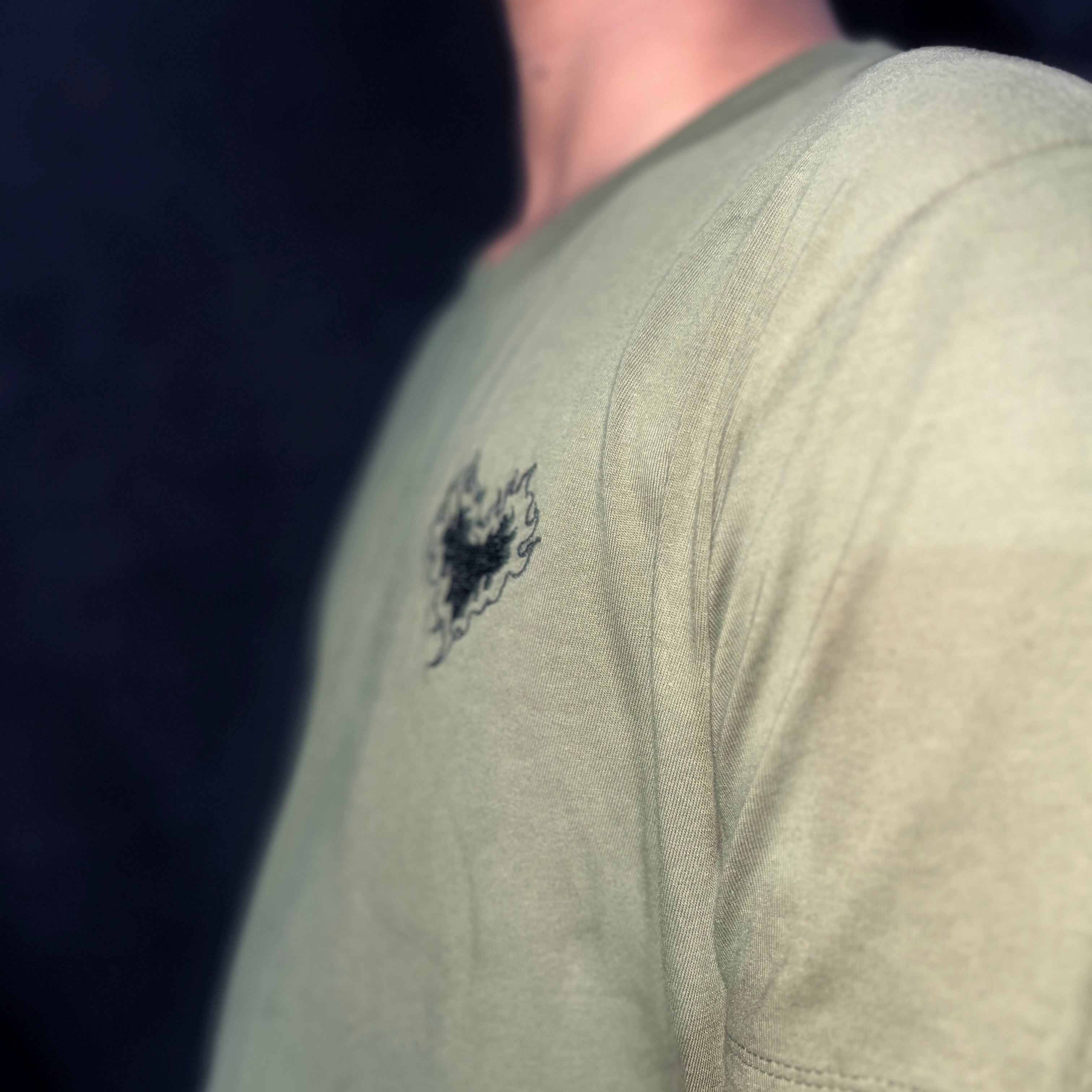 EMBROIDERY TSHIRT - OLIVE GREEN - UNISEX