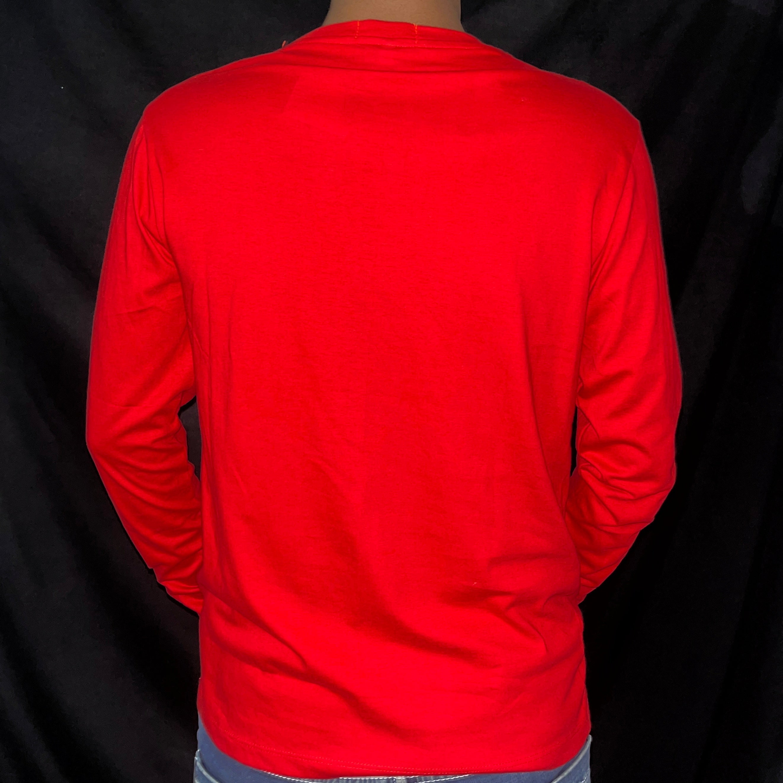 EMROIDERY FULL HANDS T-SHIRT - RED  - UNISEX