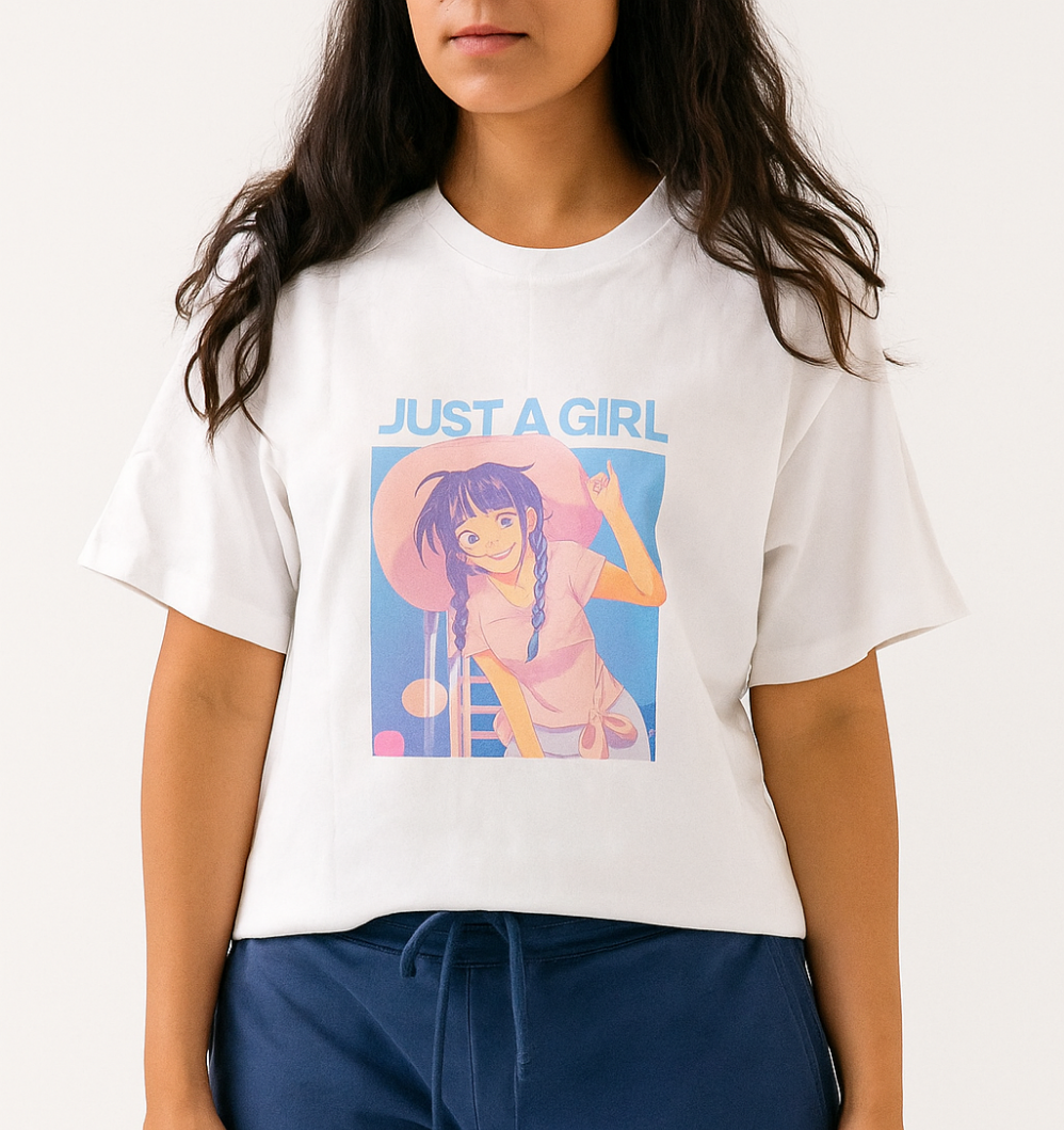 Premium Oversized tshirt - front printed - white - women