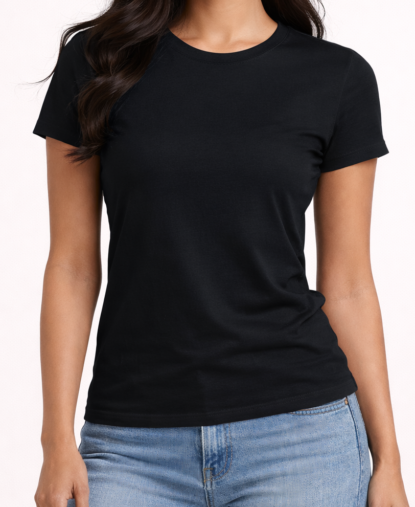 Classic Black Round Neck Full T-Shirt – Everyday Essential