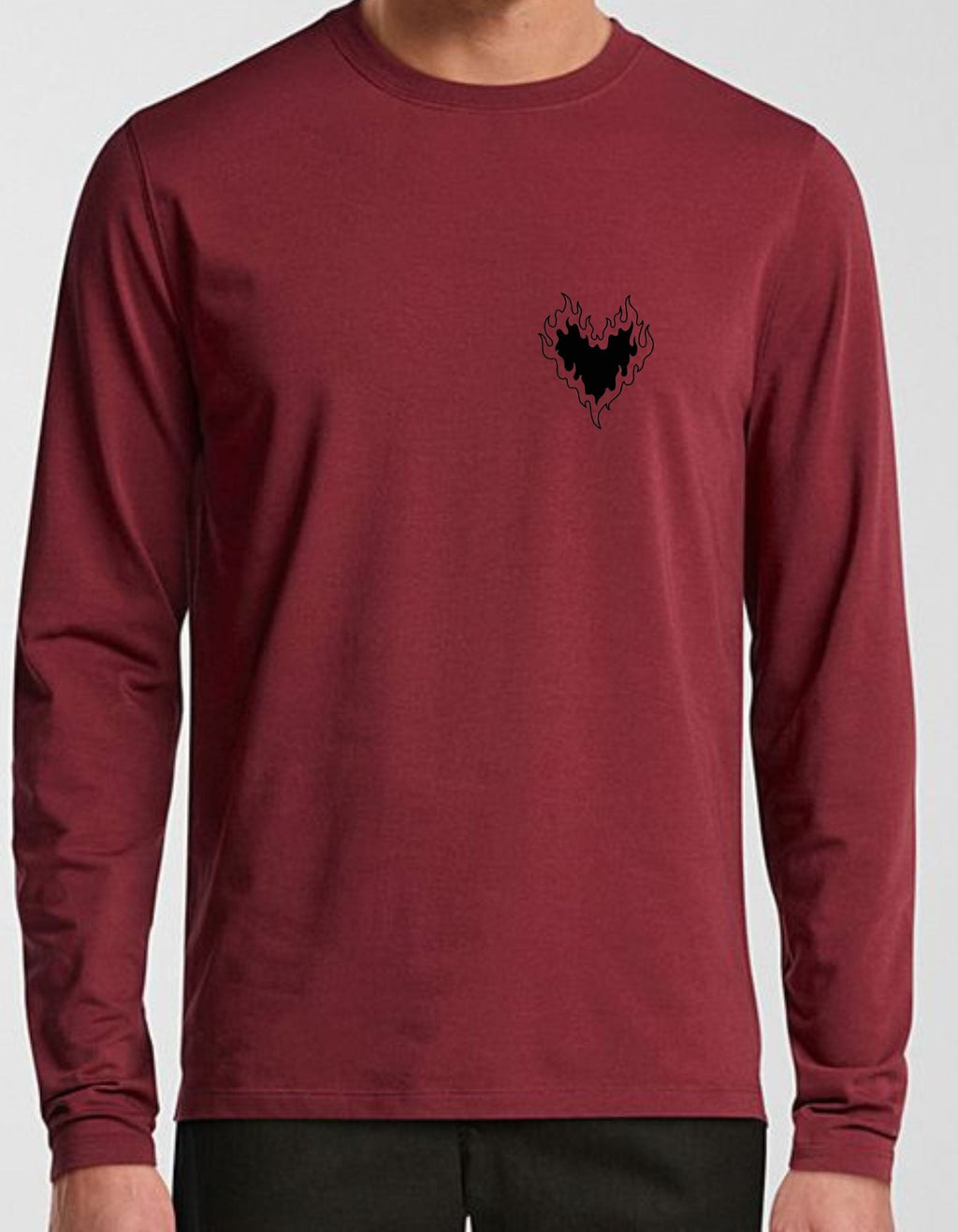 EMBROIDERY FULLHANDS TSHIRT - MAROON - UNISEX