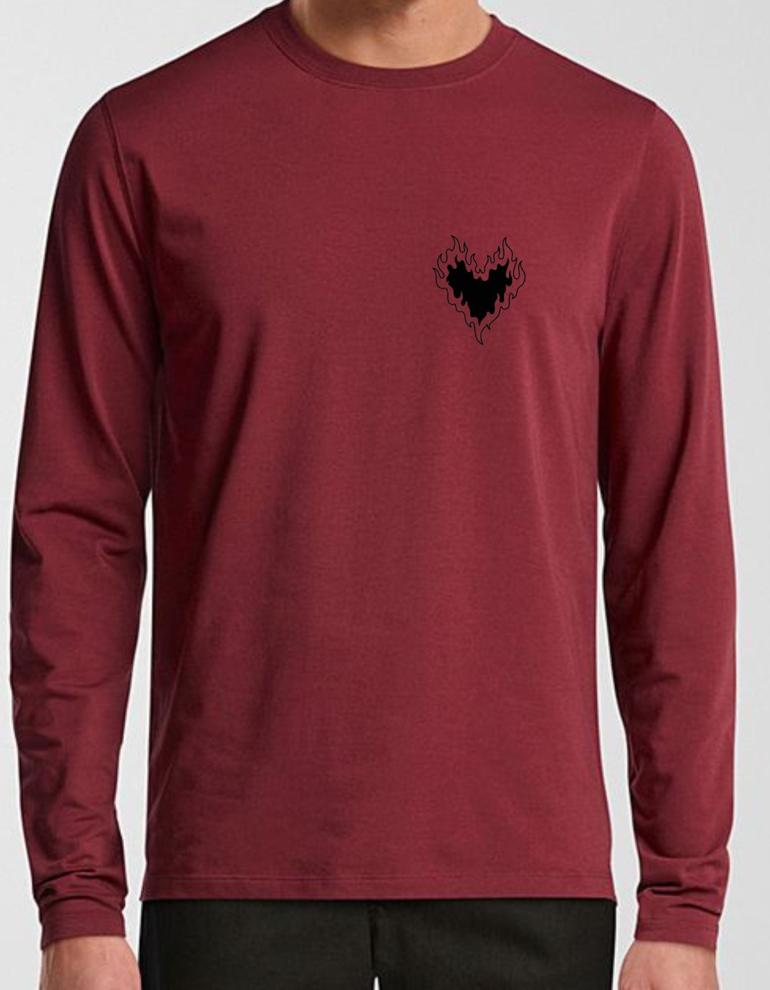 EMBROIDERY FULLHANDS TSHIRT - MAROON - UNISEX