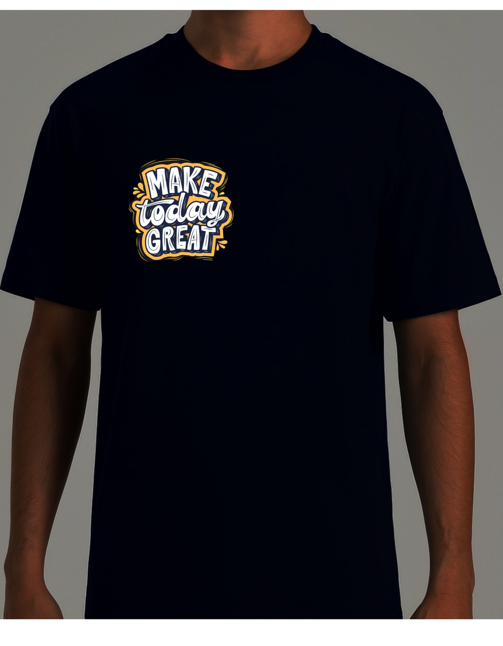 Oversized tshirt - right chest printed - black - unisex